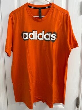 adidas Orange Graphic Logo Short Sleeve Tee